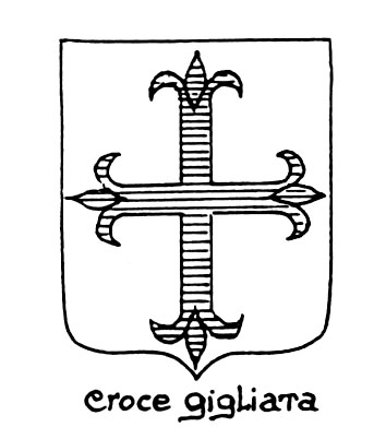 Imagen del término heráldico: Croce gigliata